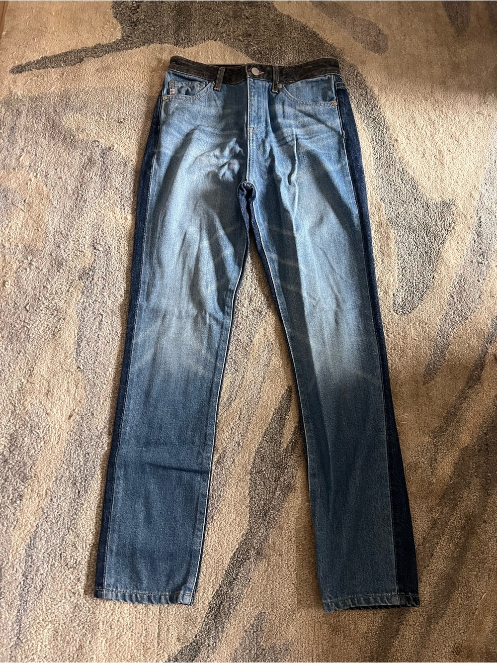 Ag Adriano Goldschmied Two-Tone Blue Skinny Jeans